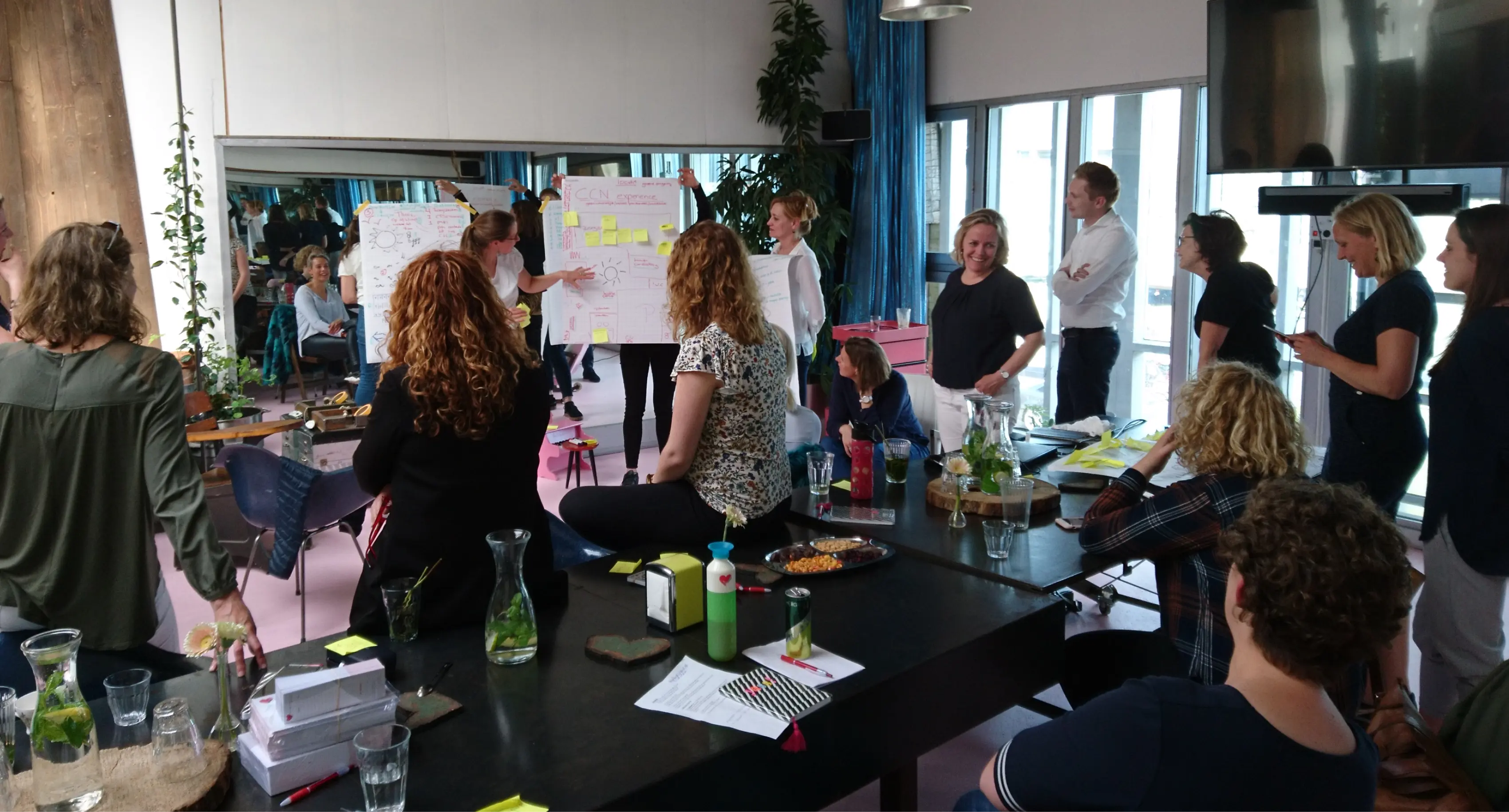 Workshop participants presenting results