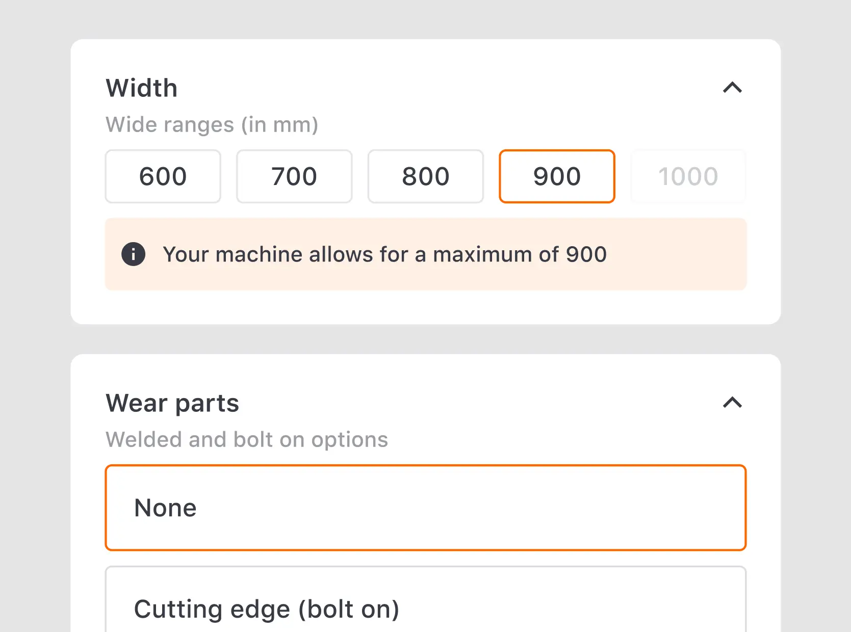Close-up of interface control element