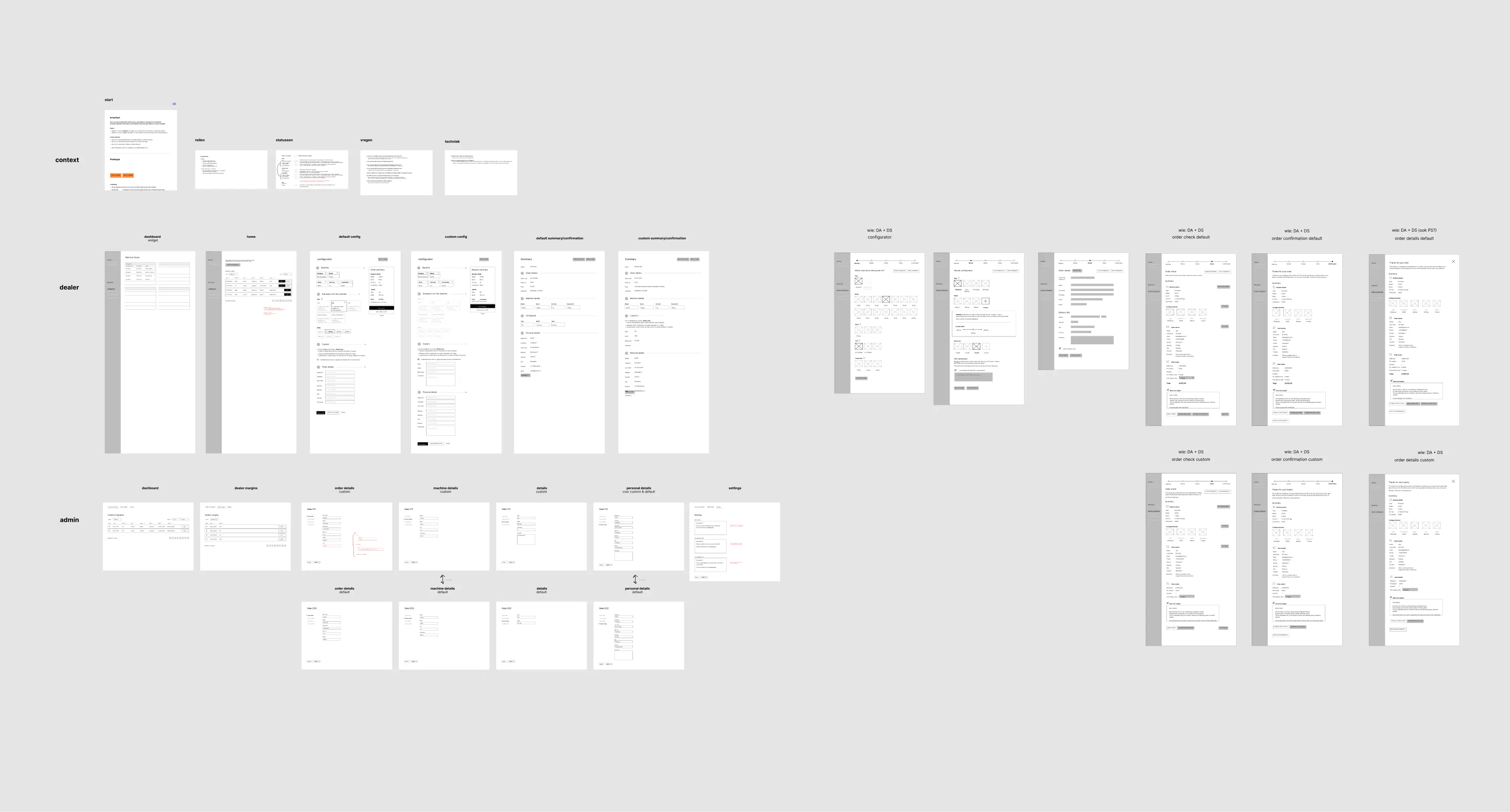 Black and white wireframes