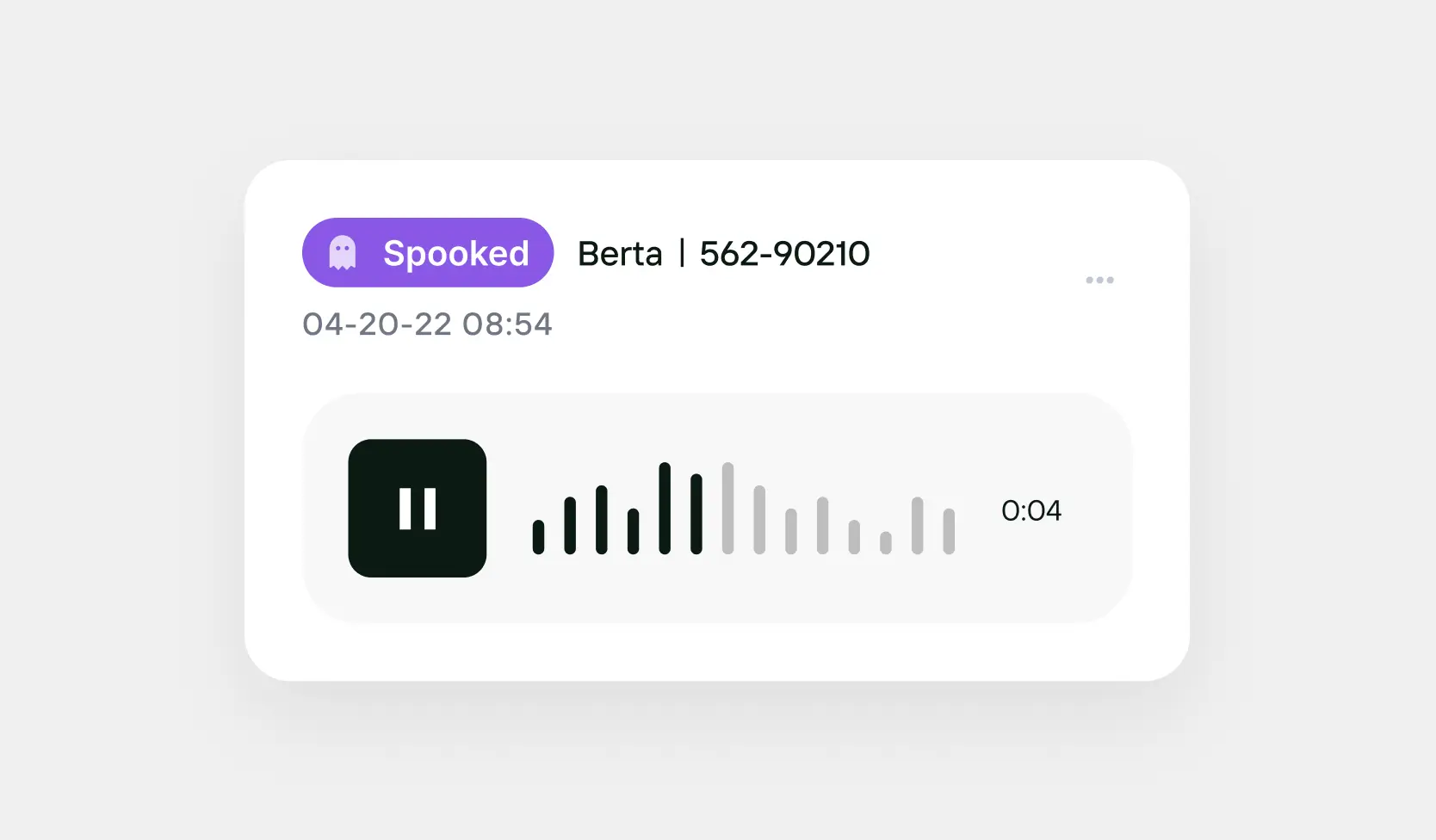 UI element for saved recordings 