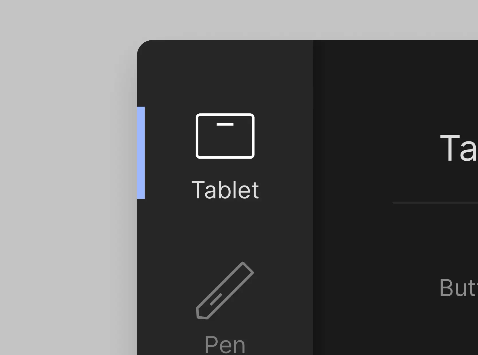Close-up of navigation icons