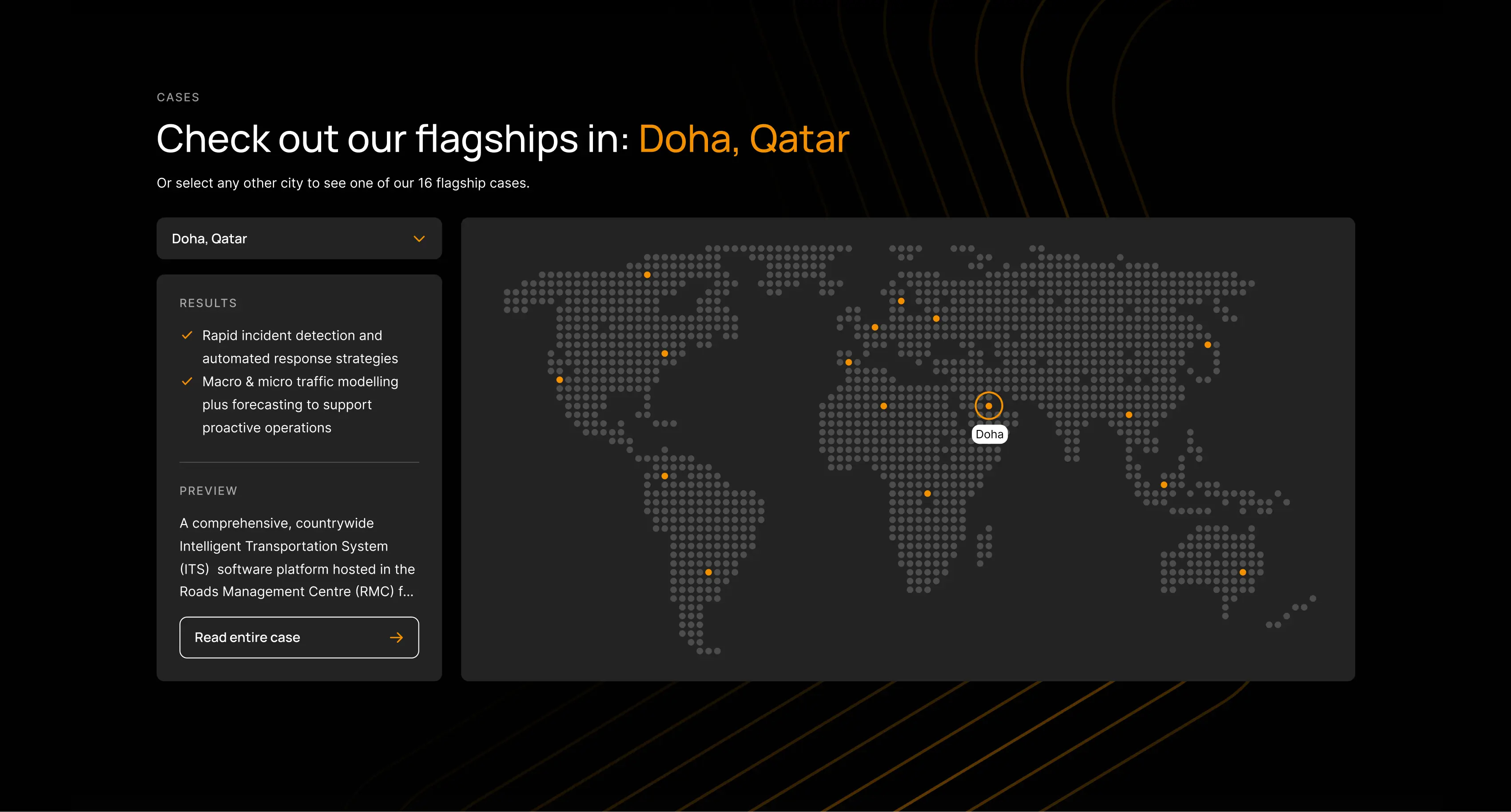 Flagship component with map and selection interface